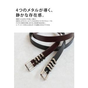 本革ベルト レザー 4連メタルループ レディー...の詳細画像4