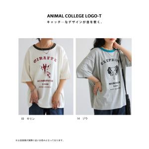 アニマル カレッジロゴ Tシャツ レディース ...の詳細画像2