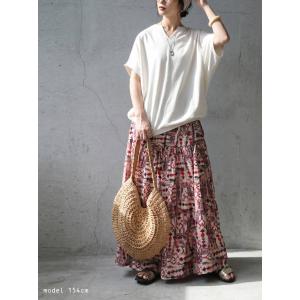 ティアードスカート レディース 総柄 ロング ...の詳細画像5