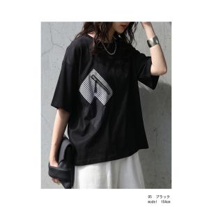 Tシャツ レディース 半袖 カットソー ポケッ...の詳細画像3