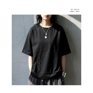 Tシャツ レディース 半袖 クルーネック ゆっ...の詳細画像2