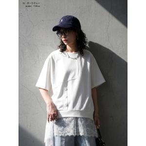 Tシャツ レディース 半袖 クルーネック ゆっ...の詳細画像4
