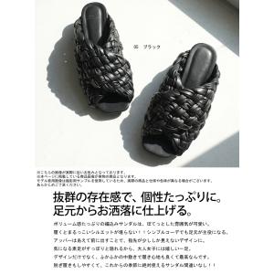 サンダル レディース メッシュサンダル 編み込...の詳細画像1