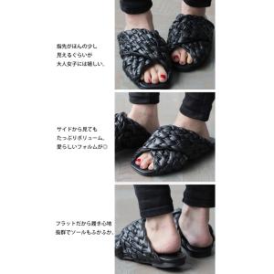 サンダル レディース メッシュサンダル 編み込...の詳細画像4