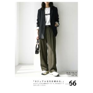 タックパンツ パンツ レディース ロング 無地...の詳細画像5