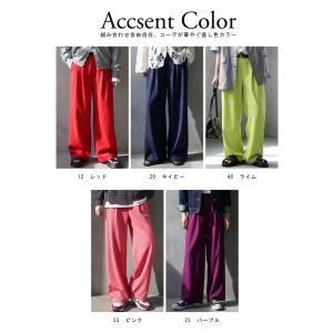 パンツ レディース タック ワイドストレート ...の詳細画像3