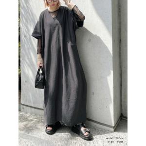 ワンピース レディース ロング丈 半袖 Vネッ...の詳細画像5