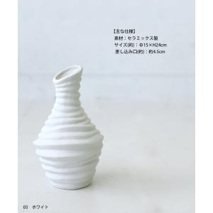 花瓶 フラワーベース ホワイト 花器 セラミッ...の詳細画像2