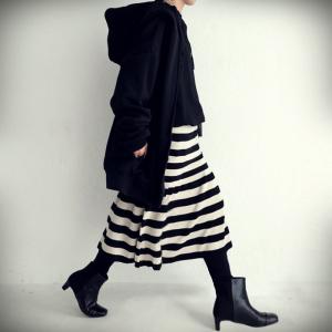 ボトムス スカート ミディ丈 レディース リブ ニット