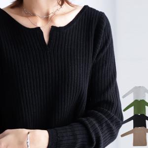 トップス ニット 長袖 レディース 綿ニット コットンニット