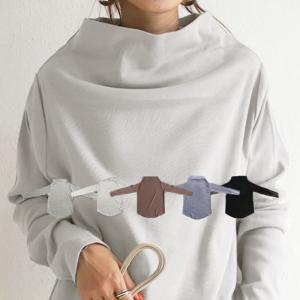 ロンT レディース 長袖 トップス カットソー ボトルネック・再販。不可