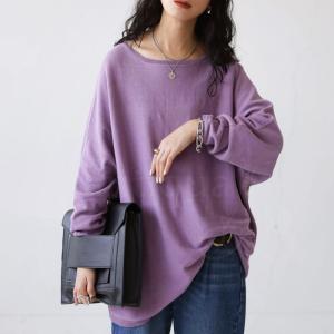 バックスリット ドルマンニット ニット レディース 綿ニット・500ptメール便可