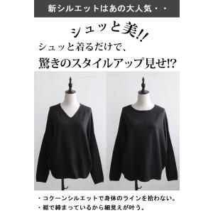 ニット レディース 長袖 ハイゲージ 美シルエ...の詳細画像3