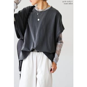 ヴィンテージ風ミニ裏毛Tシャツ レディース ト...の詳細画像4