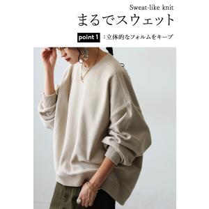 ニット レディース トップス クルーネック 長...の詳細画像2