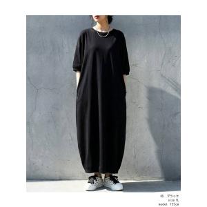 ワンピース レディース 半袖 ロング 汗染み防...の詳細画像2
