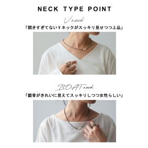 ロンT レディース 長袖 Vネック ボートネッ...の詳細画像5
