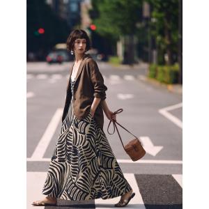 キャミワンピース レディース リーフ柄 ゼブラ...の詳細画像4