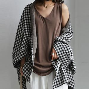 アウター レディース ジャケット 長袖 チェック柄 綿