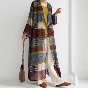 アウター レディース カーディガン ガウン 長袖 透け感