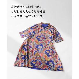 ワンピース レディース 半袖 ロング ペイズリ...の詳細画像3