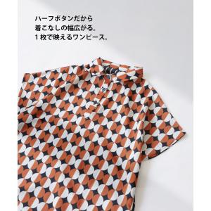 ワンピース レディース ロング 半袖 レトロ柄...の詳細画像3
