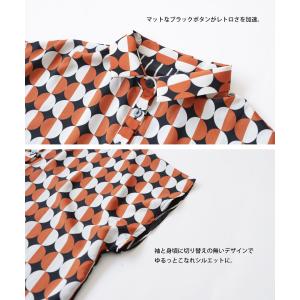 ワンピース レディース ロング 半袖 レトロ柄...の詳細画像4