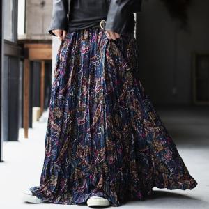 スカート ロング レディース マキシ丈 ペイズリー柄