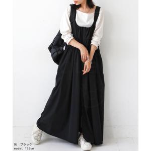 シャーリング サロペワンピ ワンピース レディ...の詳細画像5