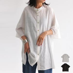 型押しチェックシャツ シャツ レディース トップ...の商品画像