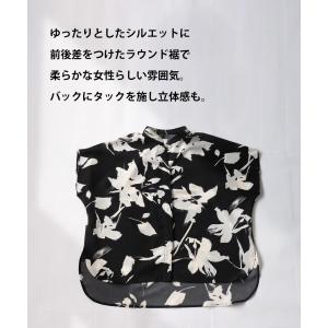 花柄 スキッパーシャツ シャツ レディース ト...の詳細画像3