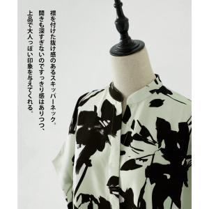 花柄 スキッパーシャツ シャツ レディース ト...の詳細画像4