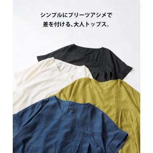 ブラウス レディース トップス 半袖 プリーツ...の詳細画像3