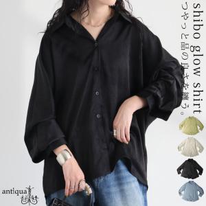 シボ感シャツ シャツ レディース トップス 長袖 無地 送料無料・(80)メール便可