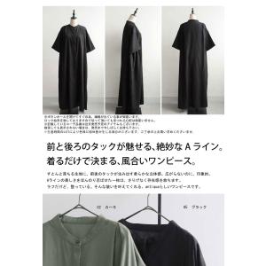 タックデザイン Aラインワンピース レディース...の詳細画像1
