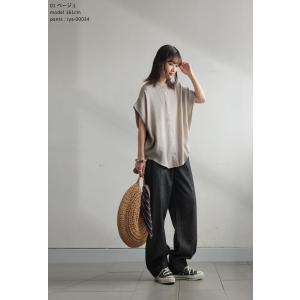 予約6月下旬納期 リネンライク シャツ レディ...の詳細画像4