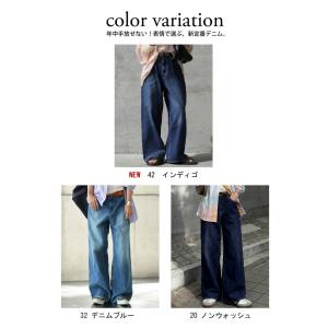 デニムパンツ レディース ロング 綿100% ...の詳細画像2
