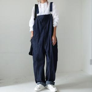 サロペット サロペ レディース 綿 綿100 デニムカーゴサロペット