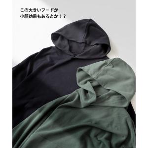 フード付き 裏毛ワンピース ワンピース レディ...の詳細画像3