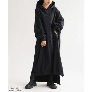 フード付き 裏毛ワンピース ワンピース レディ...の詳細画像5