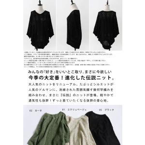 予約6月下旬納期 透かし編みドルマンニット レ...の詳細画像1