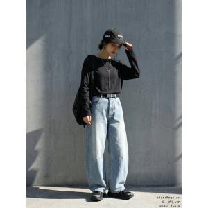 シアーロンT レディース 綿100 長袖 Uネ...の詳細画像3