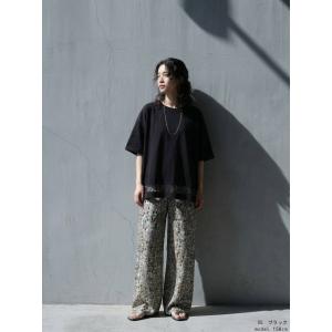 Tシャツ レディース 半袖 綿100 クルーネ...の詳細画像3