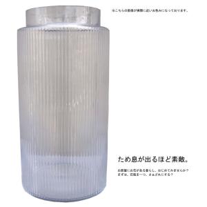 花瓶 ガラス フラワーベース 大きめ ストライ...の詳細画像1