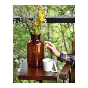 蓋つき 琥珀色 ガラスボトル 花瓶 雑貨 イン...の詳細画像4