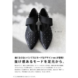 スタッズパンプス レディース ローヒール 靴 ...の詳細画像1
