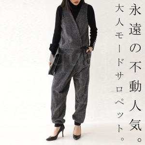 ウール混サロペット サロペット レディース チェック 送料無料・再再販。メール便不可