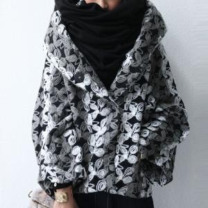 ずっと大事にしたい、花刺繍ビッグフードコート・再再販。メール便不可