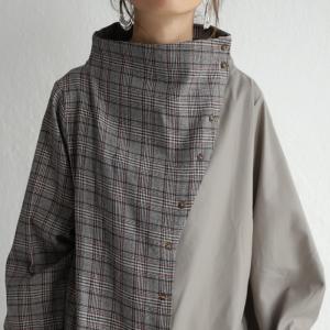 シャツ レディース トップス 長袖 チェック グレンチェック