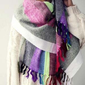 ショール マフラー レディース ストライプ 大判ストール